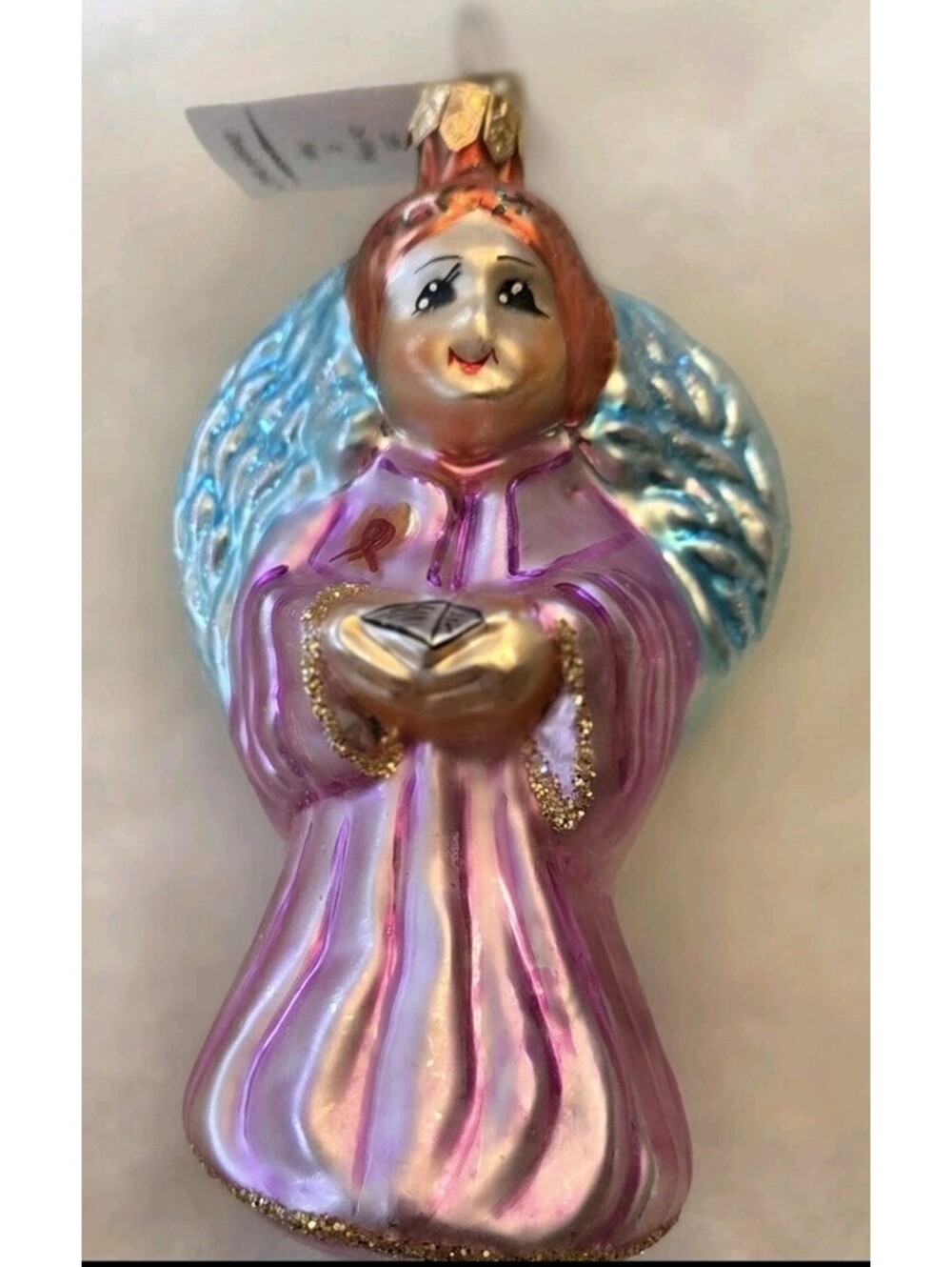 Christopher Radko Angel Glass Handpainted Ornament 1995 On Wings Of Hope w/Tag
